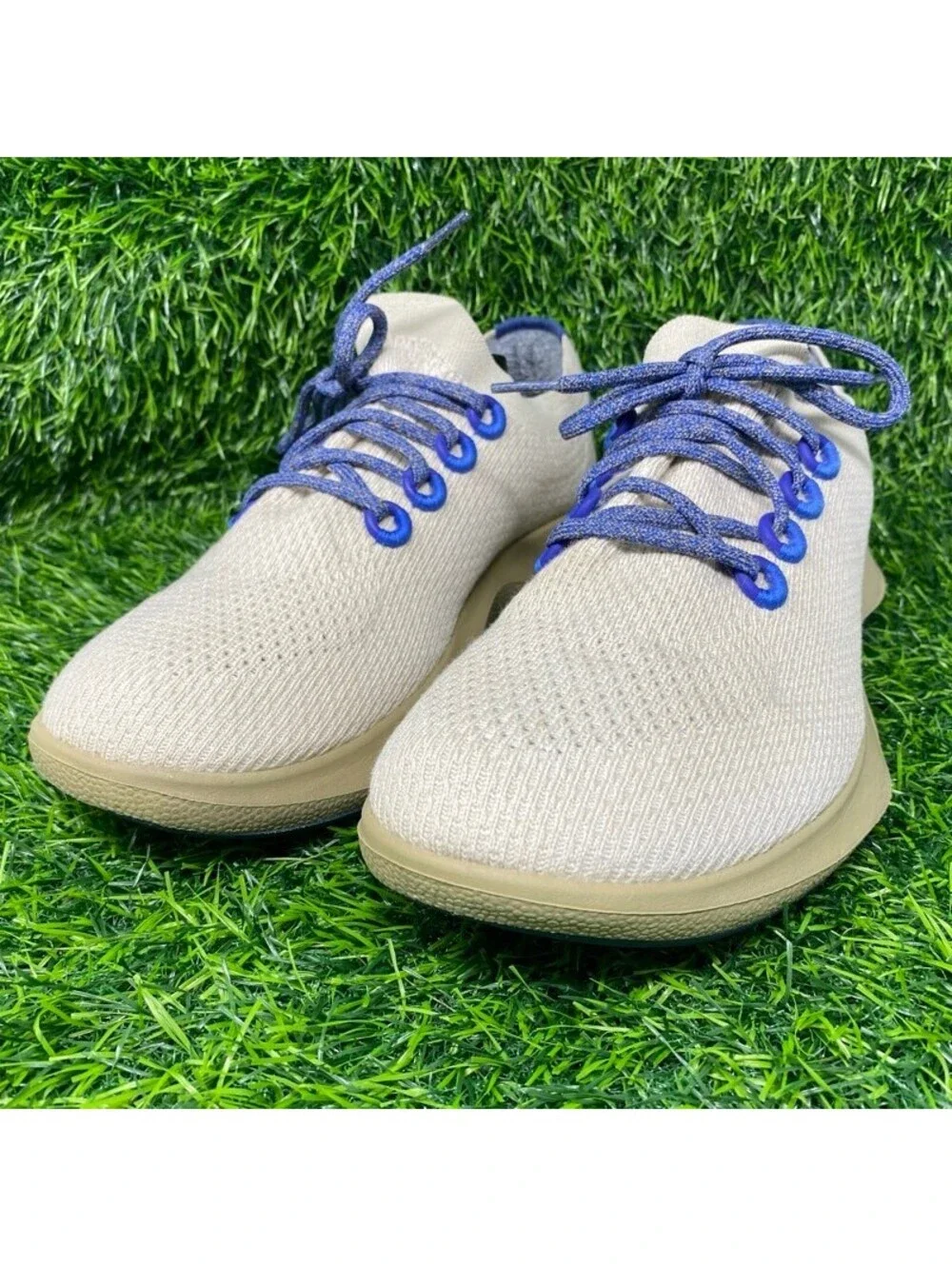 Allbirds Tree Dasher Sneakers Men's 12M Beige Blue Athletic Running Shoes 2215